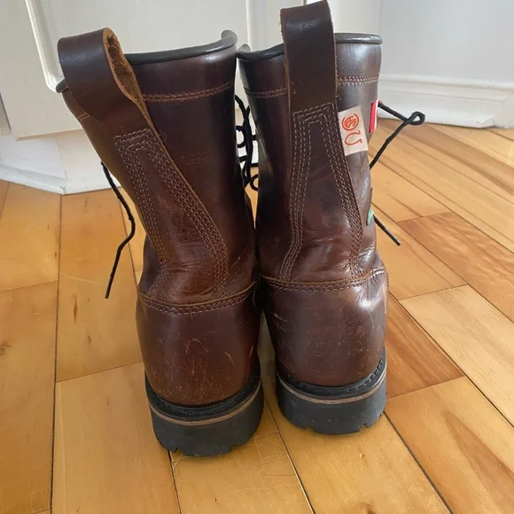 Canada West Lineman Brown Leather Boots - Picture 6 of 9